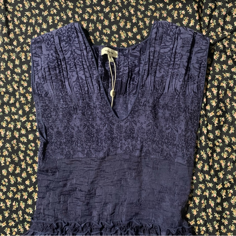 NWT max studio blue embellished midi dress - Picture 9 of 11